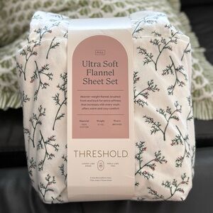Threshold Cotton FULL SIZE FLANNEL FLAT SHEET and 2 PILLOWCASE SET